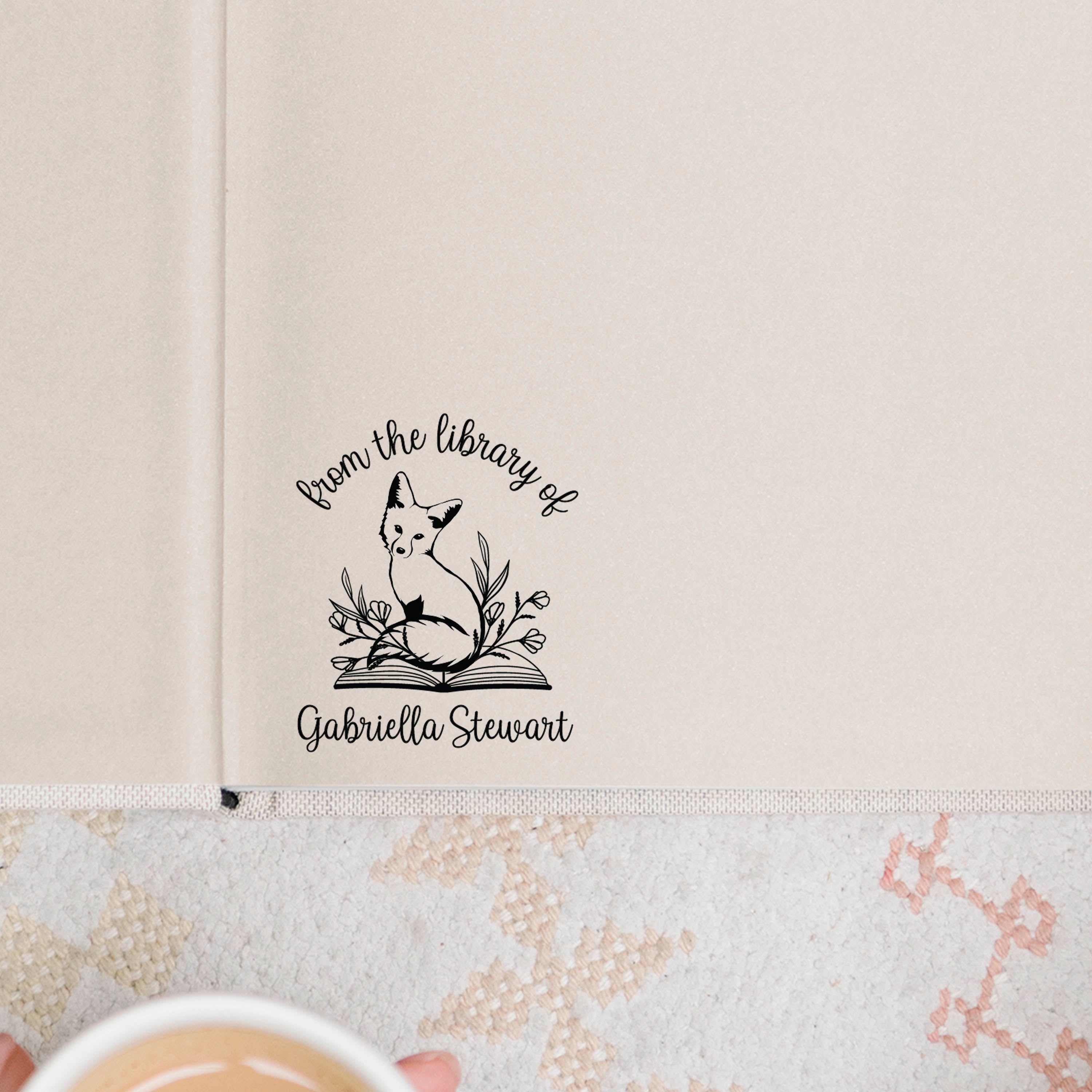 Fox Book Lover Book Stamp