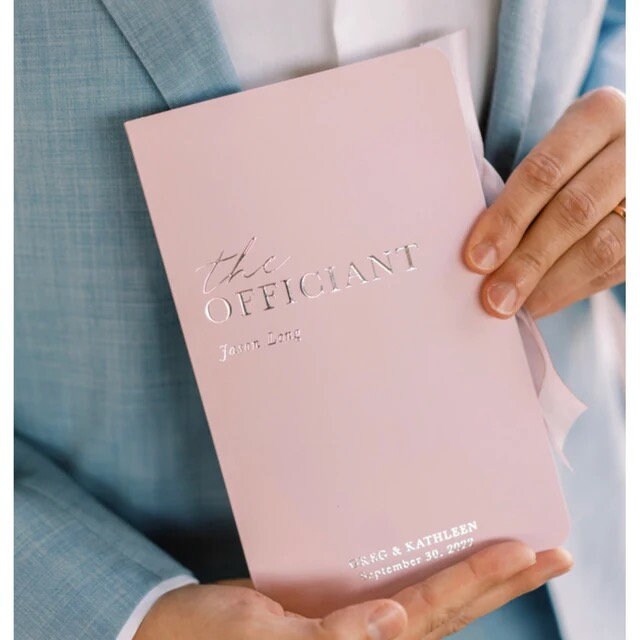 Personalized Officiant Book (Various colors available) A2