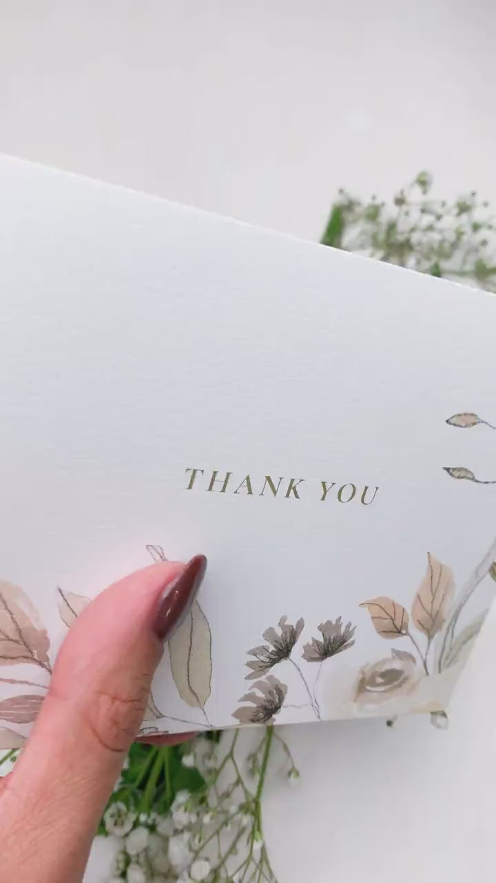 Thank You Card - Folded Card with Envelopes - Classic Black & White