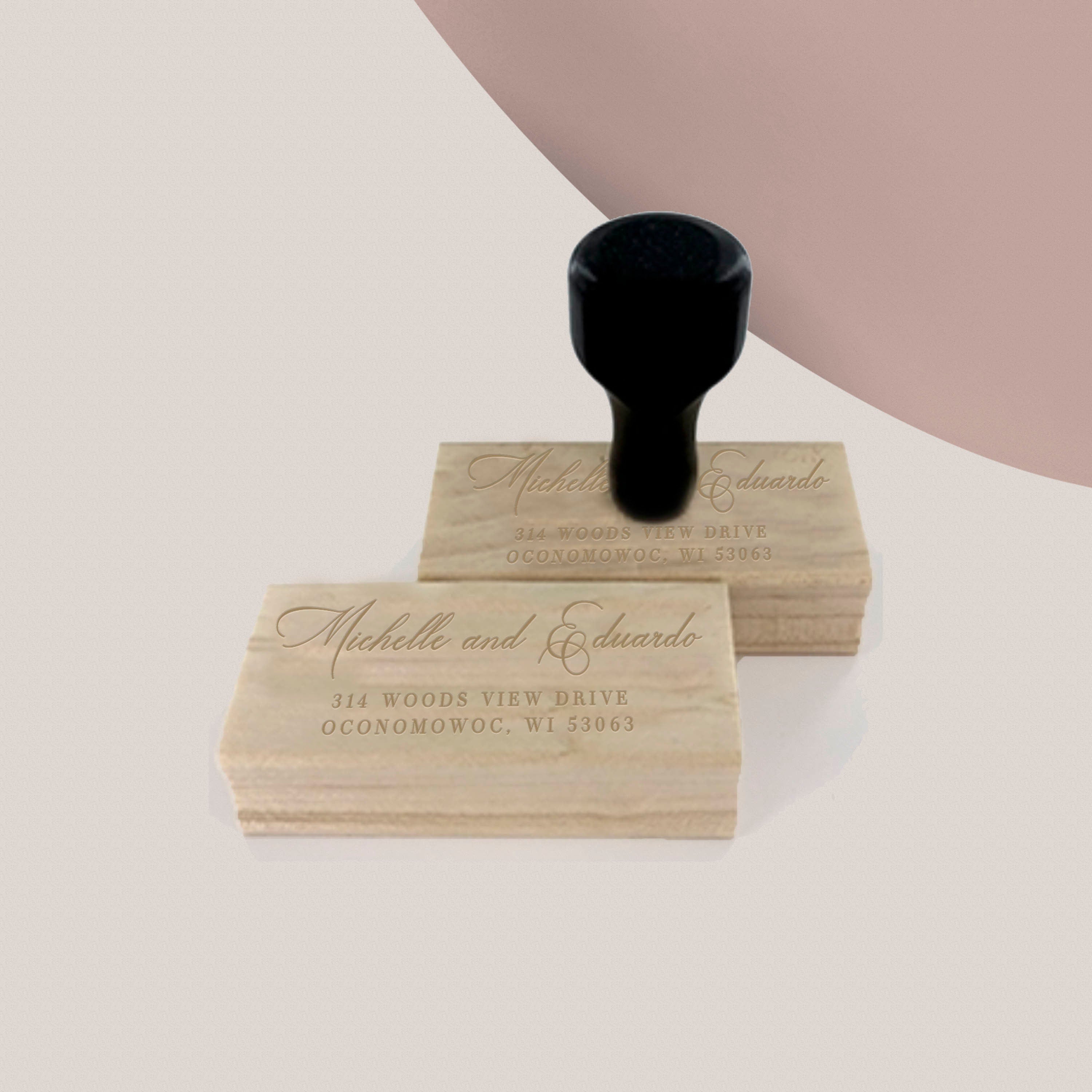 Elegant return address stamp | Wedding Stamp | Save the date | Self ink stamper | Wood handle | Housewarming Gift | Family Stamp | Modern